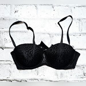 BLUXE Black Lace Push-Up Bra 36C | Padded Lift Underwire Lingerie